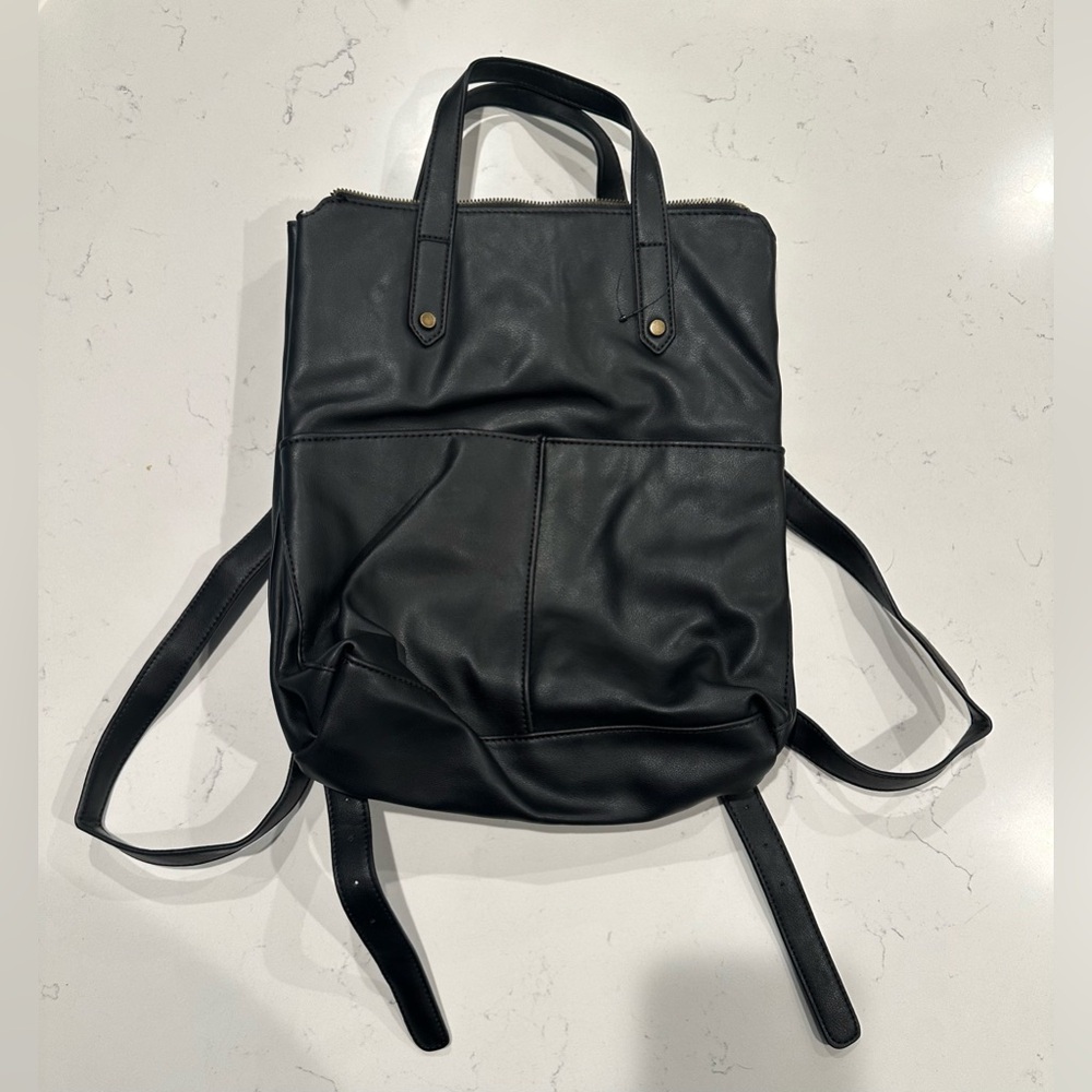 Sonoma Black Leather Backpack Bag